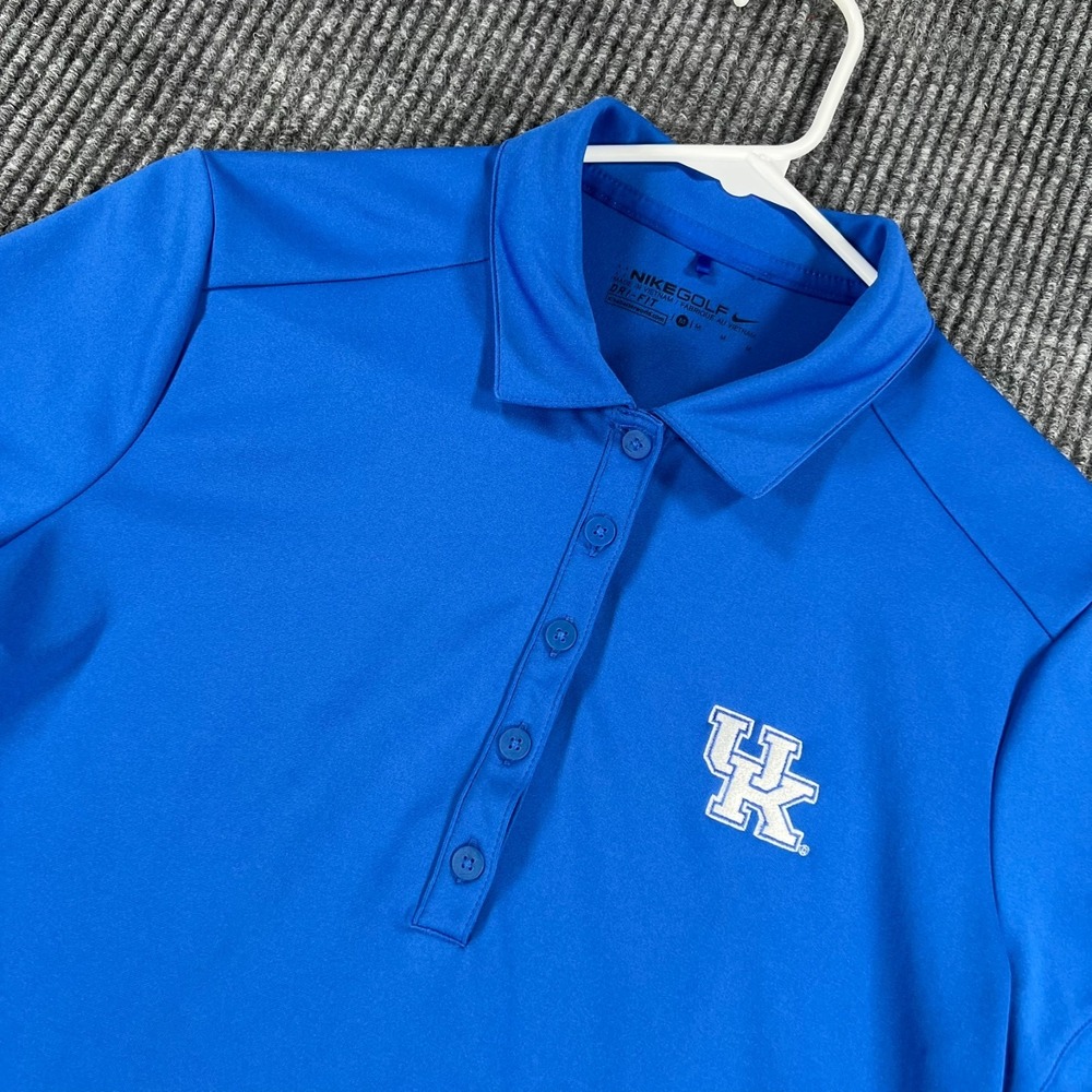 Kentucky Wildcats Polo Shirt Womens Medium Blue Short Sleeve Nike Golf SEC